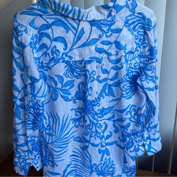 Lilly Pulitzer Riverlyn Pieced Print Tunic Top Glisten in the Sun Size S - Picture 7 of 16